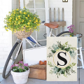 Monograms Letters S Garden Flag Floral Double Sided for Outside. 