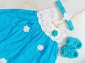 Kushi kata Cotton Frock,hair band and Shoes for Kids - বাচ্চাদের জামা.