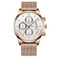 Cross-Border Hot Calendar Mesh Belt Milan Quartz Watch Three-Eye Large Dial Men's Watch watch Business Men's Watch. 