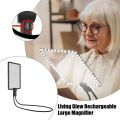 Multifunctional Hands Free Book Reading Magnifier Flexible Rechargeable Large Page Magnifier with Ultra-Bright LEDs for Seniors Sewing Cross Stitch Full Book Page Magnifier. 