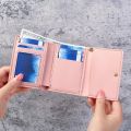 Chic Female Wallet Snap Button Faux Leather Money Bag Large Capacity Tri-fold Slim Wallet Purse. 