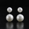 Double Pearl Earring Easy Matching Women Round Big And Small Pearl Ear Studs for Wedding.