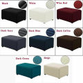 【The road to happiness Store】Elastic Pedal Cover Stretch Storage Ottoman Slipcover Rectangle Footstool Sofa Cover for Living Room 8 Colors S M L.
