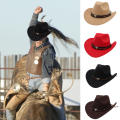 Western Cowboy Hat Cowboy Hat Felt Cowboy Hat Wide Brim Hat Outdoor Hat Cocked Top Hat. 
