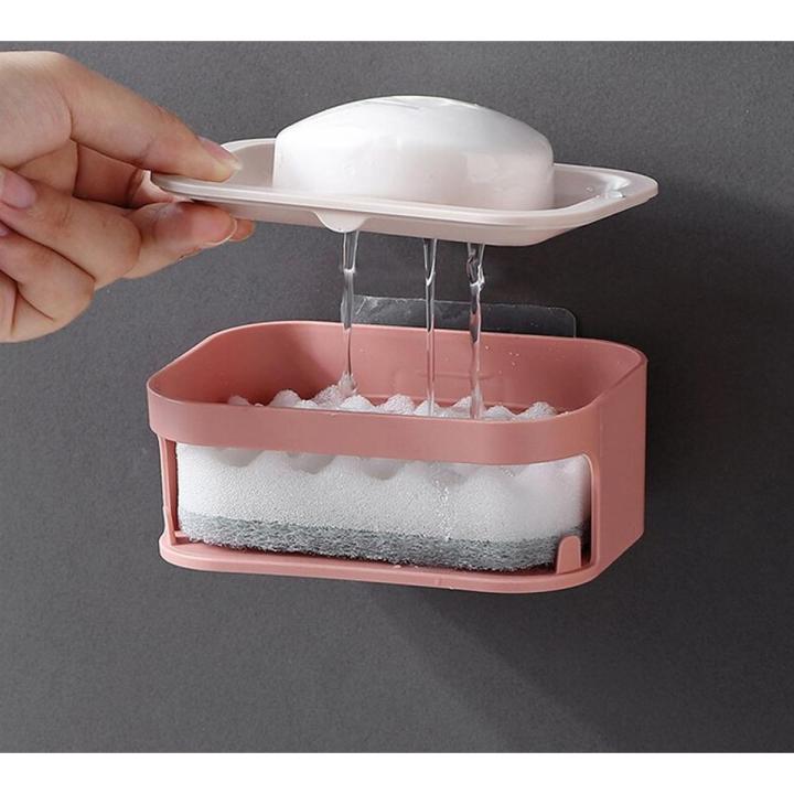 Double Layer Soap Box Non-slip Bathroom Soap Holder Creative Kitchen Dish Brush Rack Household Tray Holder Case Container