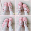 new Sweet Heart Buckle Wedges Mary Janes Women Pink T-Strap Chunky Platform Lolita Shoes Woman Punk Gothic Cosplay Shoes 43 House Foocus. 