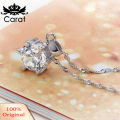 Carat Women Wedding Party Cubic Zirconia Pendant Necklace Stud Earrings Jewelry Set. 