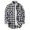 Happy Night Men's Shirts Button-Up Classic Plaid Smart Casual Flannel Shirt Long Sleeved Chest Two Pockets Design Spring Autumn Men Tops. 
