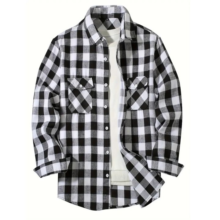 Happy%20Night%20Men's%20Shirts%20Button-Up%20Classic%20Plaid%20Smart%20Casual%20Flannel%20Shirt%20Long%20Sleeved%20Chest%20Two%20Pockets%20Design%20Spring%20Autumn%20Men%20Tops%20-%20Image%206