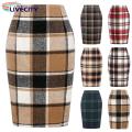 Autumn Skirt Plaid Print Thick Women Spring Skirt.