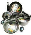 Disnie Inside Marble Coating Induction Bottom Non Stick 7 Pcs Cooking Set. 