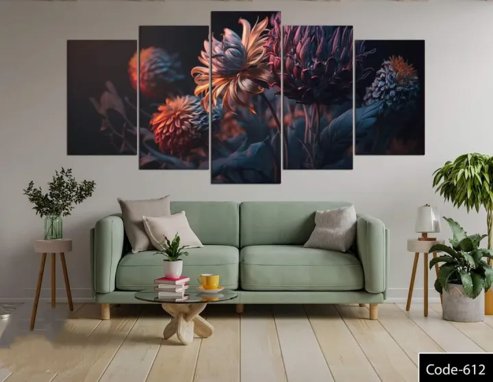 5Pcs In 1 Set Wall Canvas printing code# | Daraz.com.bd
