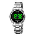 SKMEI 1737 Silver Stainless Steel Digital Watch For Women - Silver. 