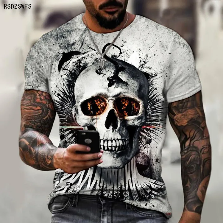 The%20Horror%20Series%20Skull%20And%20Crossbones%20Brand%20Men's%20Clothing%203D%20Printing%20O-neck%20T-shirt%20Street%20Fashion%20Fashion%20Loose%20Oversize%20-%20Image%206