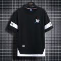 Fake Two-Piece Men 'S Short SleeveTT-shirt Fashion Summer Leisure Men's Half-Sleeve T-shirt Ice Silk Quick-Drying Five Points Half-Sleeved Clothes.