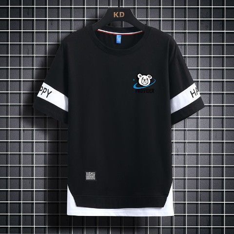 Fake%20Two-Piece%20Men%20'S%20Short%20SleeveTT-shirt%20Fashion%20Summer%20Leisure%20Men's%20Half-Sleeve%20T-shirt%20Ice%20Silk%20Quick-Drying%20Five%20Points%20Half-Sleeved%20Clothes%20-%20Image%205