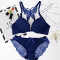 Imported Push Up Butterfly Design Lingerie Lace Bra and Panty Set For Women.
