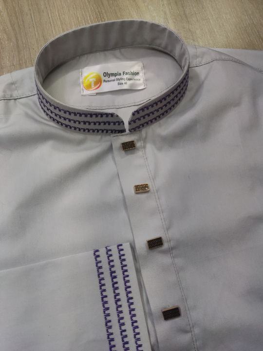 Premium Ash Color Semi Long Panjabi for Men