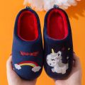 Child Cotton Shoes Kids Winter Slippers Boys And Girls Baby Cute Unicorn Warm Shoes Thickening Large Children Home Slippers. 