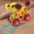 Animal Push and Pull Along Toys Educational Toy Handmade Wooden Pull Toy for 1 Year Olds Boys Girls. 