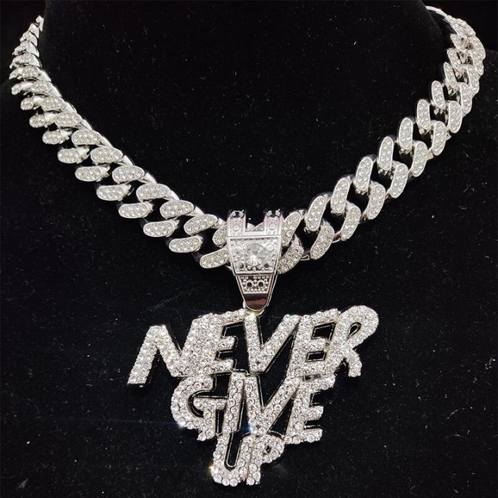 Men%20Women%20Hip%20Hop%20NEVER%20GIVE%20UP%20Pendant%20Necklace%2013mm%20Crystal%20Cuban%20Chain%20HipHop%20Iced%20Out%20Bling%20Necklaces%20Fashion%20Charm%20Jewelry%20-%20Image%202
