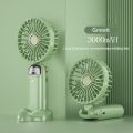 3000mAh Handheld Mini Fan Foldable Portable Neck Hanging Fans 5 Speed USB Rechargeable Fan with Phone Stand and Display Screen. 