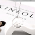 Dainty Non Tarnish 18K Gold Silver Plated Stainless Steel Women Circle Peak Mountain Range Pendant Necklace Jewelry. 