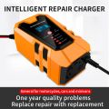 Car mounted battery charger 12V 6A intelligent digital display for cars trucks motorcycles. 