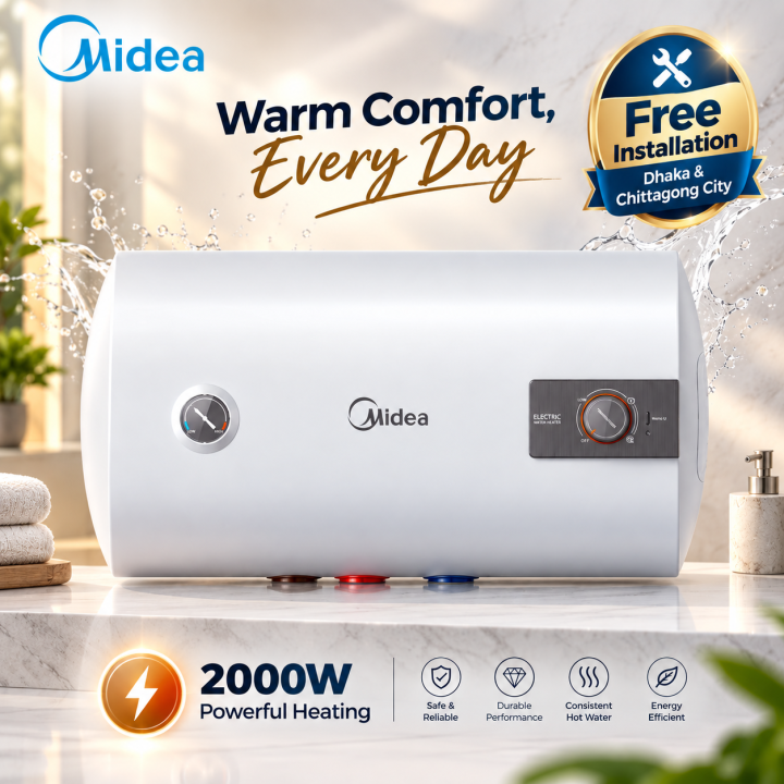 Midea D40-20A Geyser / Water Heater 40L White Free Installation Dhaka & CTG City