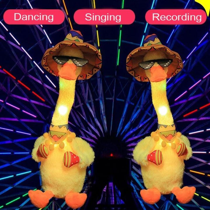 Halloween Lovely Dancing Duck Talking Toy USB Charging Sound Record Repeat Doll Kawaii Duck Kids Education Toys Gift Birthday PresentDolls Accessories