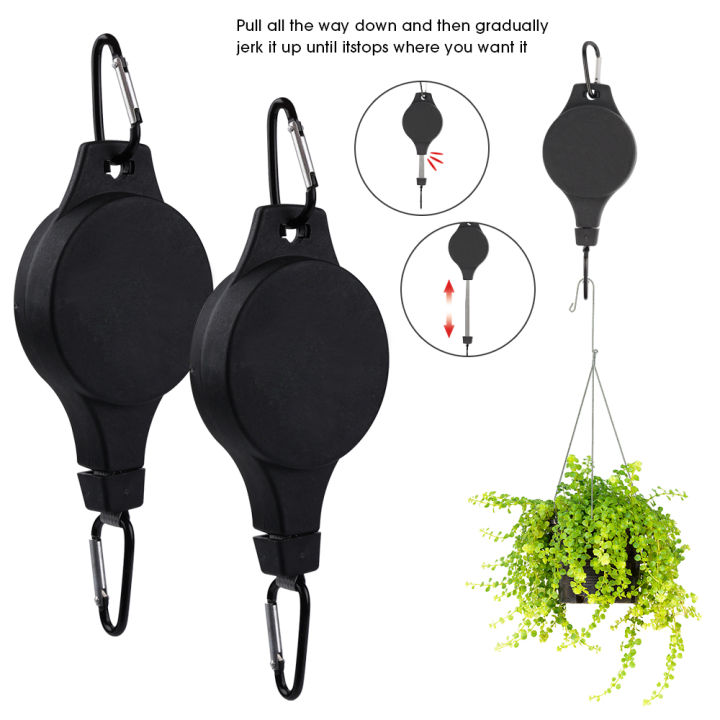Garden Plant Pulley Retractable Hanging Hanger Adjustable Flower Pot Hooks Hook 1Pcs