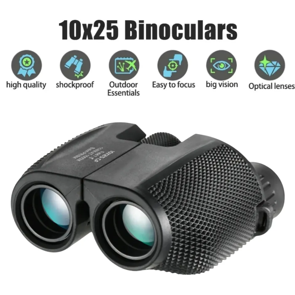 Binoculars 10X25 HD Mini Portable Telescope BAK4 FMC Coated
