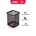 DELI Square Mesh Pen Stand 9174 (Black). 