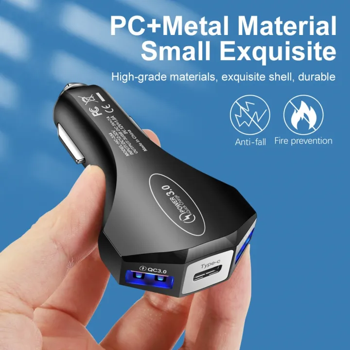 MZX%20Universal%20Car%20Charger%2012V%20USB%20A%20PD%20Type%20C%20QC%203.0%20Mobile%20Cell%20Phone%20Fast%20Charging%2012%20V%20Volt%20Cigar%20Lighter%20Ultra%20Quick%20Charge%20-%20Image%203