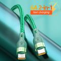 Olaf 2 in 1 USB Cable Type C Lightning Cable 6A Fast Charging Phone Charge Wire Cord for iphone Samsung Xiaomi Huawei USBC Cable.