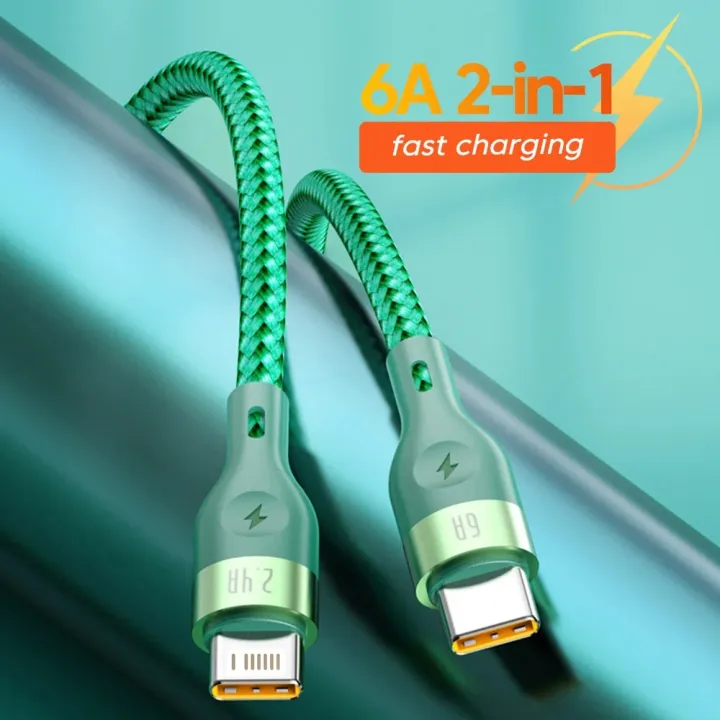 Olaf%202%20in%201%20USB%20Cable%20Type%20C%20Lightning%20Cable%206A%20Fast%20Charging%20Phone%20Charge%20Wire%20Cord%20for%20iphone%20Samsung%20Xiaomi%20Huawei%20USBC%20Cable%20-%20Image%202
