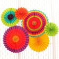 6 in 1 Paper Fan Flowerpaper Hanging For Background Decorations. 