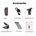 Enfitnix XlitET Bicycle Taillights Auto Start/Stop Bike Rear Smart Taillight USB /Type C Charging WaterProof Brake Sensing Light.