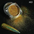 Holographic Chrome Nail Powder Glitter Laser Silver Rose Gold Nail Art Pigment Polish Rub Dipping Dust Flakes 3D Manicure TR1028. 