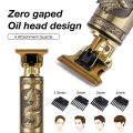 T9 Rechargeble Hair Trimmer LCD Electric Clipper Oil Shaving Head Pusher Carving Beard Shaver for Men Care. 