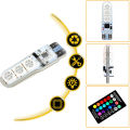 Motorcycle and Car Parking LED T10 W5W LED 194 168 W5W 5050 SMD Dome Reading Light Automobiles Wedge Lamp RGB LED Bulb With Remote Controller. 