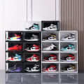 Wholesale Transparent Shoe Box Acrylic Shoe Box Shoe Box Magnetic Suction Side Door Shoes with Lid Storage Box Shoe BoxAJSneakers Storage.