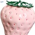 Ceramic Tea Leaves Jar Tea Tins Containers Strawberry Shape Beans with Lid Creative Decoration Tea. 