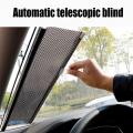 Car Windshield Sun Shade Automatic Retractable Car Window Sunshade Car Protection Auto Sun Shade Block Visor Anti-UV for Car-50x125cm black. 