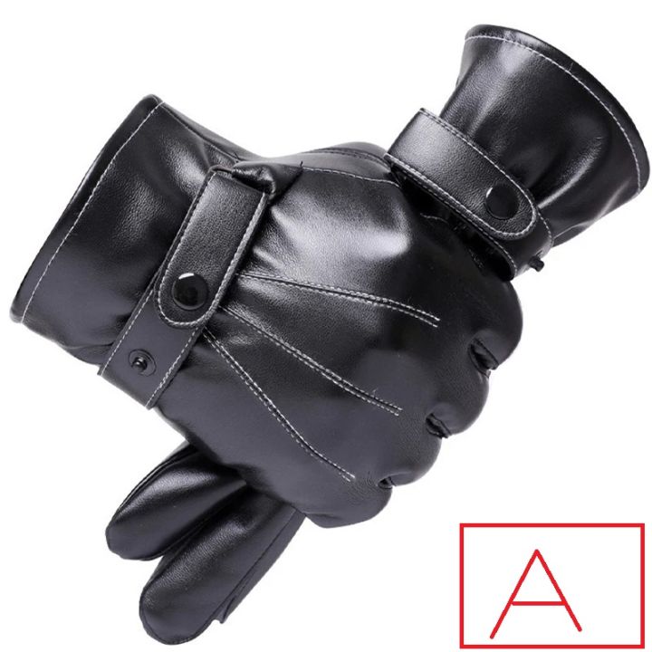 Winter%20Fashion%20Black%20PU%20Leather%20Gloves%20Male%20Thin%20Style%20Driving%20Leather%20Men%20Gloves%20Non-Slip%20Full%20Fingers%20Palm%20Touchscreen%20-%20Image%202