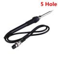Model:-02 Soldering IRON For Soldering Station DC 24V 50W 5 Pin 5 Hole Female Solder Iron Insulated Handle Tools 50W Soldering Iron For 858 858D 85D+ 8858 878A 878 Soldering Station. 