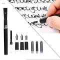 Calligraphy Pen Set, Plastic Pen Holders Handles Calligraphy Dip Pens with Nibs, Great for Comic/Calligraphy, Black. 