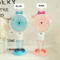 Stylish Cute Rechargeable Hand Fan With Mobile Stand & Spray For Indoor & Outdoor Use - Multicolor. 