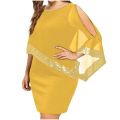 Formal Plus Size Dresses Womens Cape Sleeve Elegant Bodycon Church Dresses 2024 Sequins Chiffon Curve 4Xl 5Xl Dress Party Night.