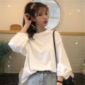 2023 New Autumn Korean Style Loose ins Preppy Style Lantern Sleeve Thin Long Sleeve T T-shirt Women's Student Shirt Fashion. 